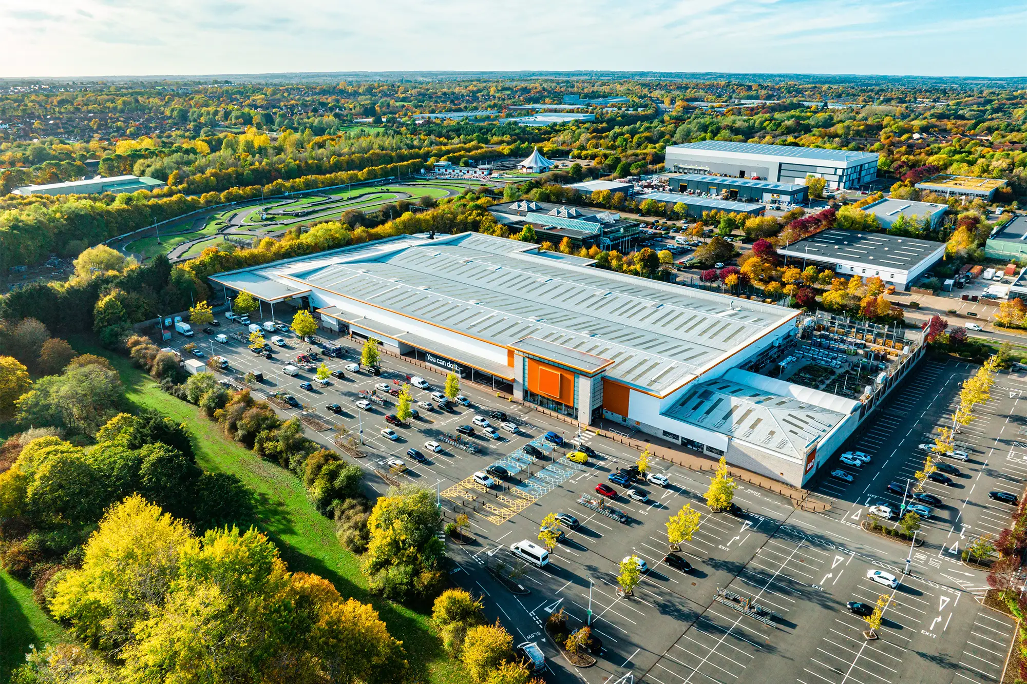 Drone footage of logistic center